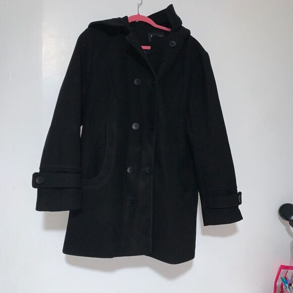 Tanming Womens Notch Lapel Double Breasted Wool Blend Mid Pea Trench Coat XL - Picture 5 of 15